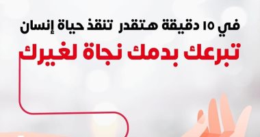 الصحة: التبرع بالدم يستغرق 15 دقيقة.. وتؤكد: ينقذ حياة المرضى الصحة: التبرع بالدم يستغرق 15 دقيقة.. وتؤكد: ينقذ حياة المرضى