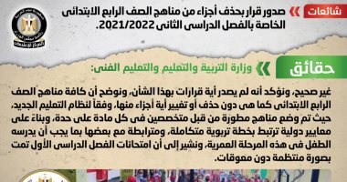 الحكومة تنفى حذف أجزاء من مناهج الصف الرابع الابتدائى بالفصل الدراسى الثانى