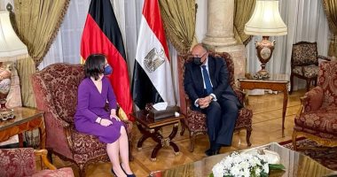 جلسة مباحثات مشتركة بين سامح شكرى ووزيرة خارجية ألمانيا فى قصر التحرير