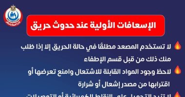 الصحة تكشف طرق الإسعافات الأولية عند حدوث حريق.. اعرف التفاصيل الصحة تكشف طرق الإسعافات الأولية عند حدوث حريق.. اعرف التفاصيل