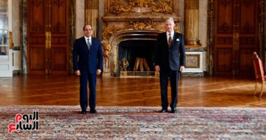 ملك بلجيكا لويس فيليب يستقبل الرئيس السيسى بالقصر الملكى