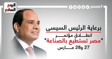 برعاية الرئيس السيسى.. مؤتمر مصر تستطيع بالصناعة27 و28مارس..إنفوجراف برعاية الرئيس السيسى.. مؤتمر مصر تستطيع بالصناعة27 و28مارس..إنفوجراف