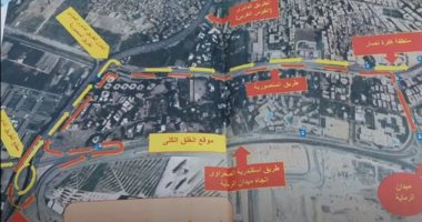 رسم توضيحى للتحويلات المرورية بعد غلق طريق إسكندرية الصحراوى.. صور رسم توضيحى للتحويلات المرورية بعد غلق طريق إسكندرية الصحراوى.. صور