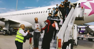 مطار برج العرب يستقبل أولى رحلات شركة برنيق الليبية.. صور