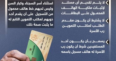 توجيهات جديدة من التموين حول خدمة تحديث رقم المحمول للبطاقات (إنفوجراف)