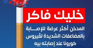 الصحة: المدخن أكثر عرضة للإصابة بمضاعفات فيروس كورونا الصحة: المدخن أكثر عرضة للإصابة بمضاعفات فيروس كورونا