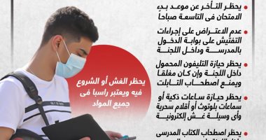 ماراثون الثانوية العامة 2022.. التعليم تحدد محظورات على الطلاب.. إنفوجراف