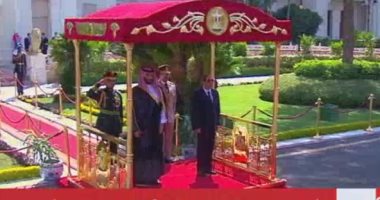 الرئيس السيسي يستقبل ولى العهد السعودى الأمير محمد بن سلمان بقصر الاتحادية