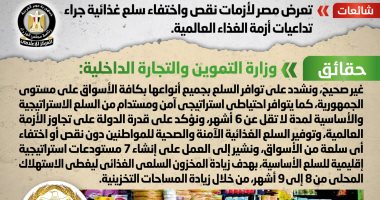 أخبار مصر.. الحكومة تنفى تعرض مصر لنقص سلع غذائية جراء تداعيات الأزمة العالمية