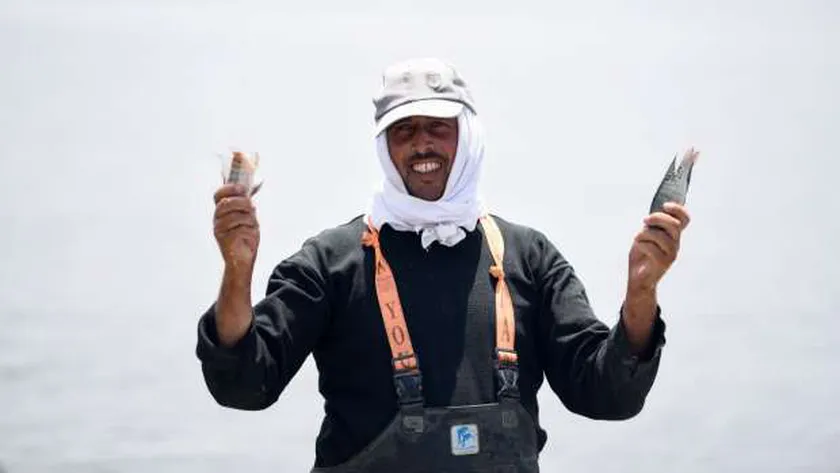 صياد ببحيرة المنزلة